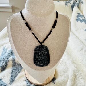 Wuji Burma Jade Dragon Pendant Necklace with 15 inches adjustable Cord